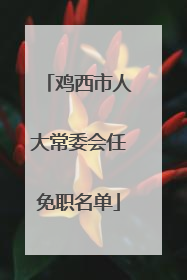 鸡西市人大常委会任免职名单